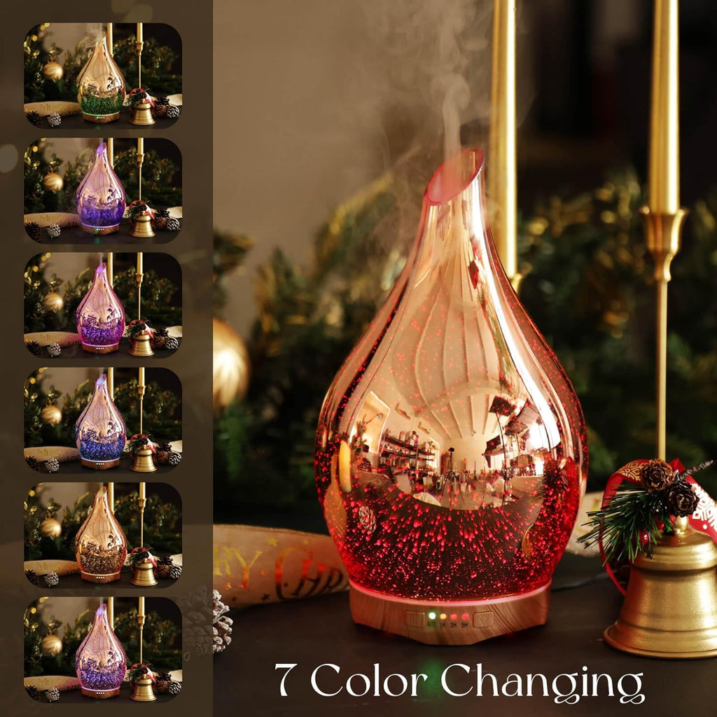 280ML Essential Oil Diffuser, Aroma Ultrasonic Humidifier with Remote Control, BPA Free, Auto Shut-Off, Timer Setting